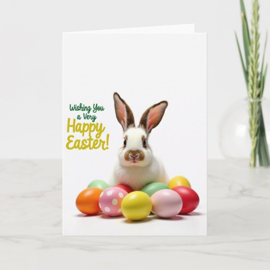 Fluffy Bunny Lente Kaart (Voorkant)