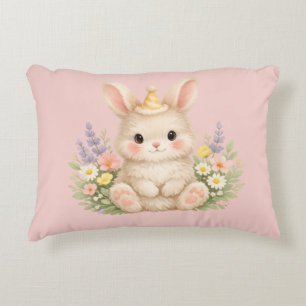 Fluffy Bunny Wildflower Ontwerp voor Charmante Tui Accent Kussen