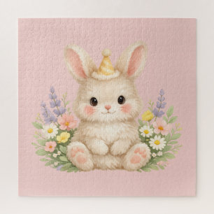 Fluffy Bunny Wildflower Ontwerp voor een Charmeren Legpuzzel