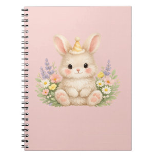 Fluffy Bunny Wildflower Ontwerp voor een Charmeren Notitieboek