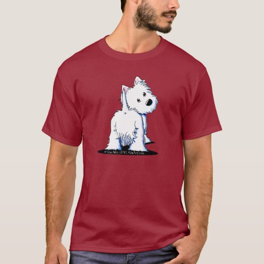 Fluffy Butt Westie Donker T-shirt (Voorkant)