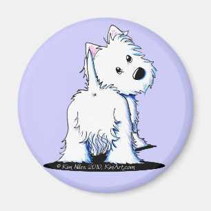 Fluffy Butt Westie Magneet