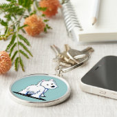 Fluffy Butt Westie Sleutelhanger (Zijkant)