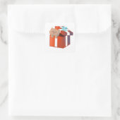 Fluffy Cadeau Vierkante Sticker (Tas)