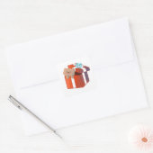 Fluffy Cadeau Vierkante Sticker (Envelop)