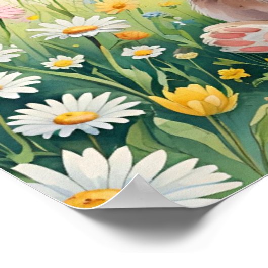 Fluffy & Cafeïnehoudende - Spring Bunny Coffee Sce Poster (Hoek)