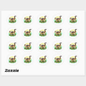 Fluffy Calico Cat met Butterfly Ronde Sticker (Vel)