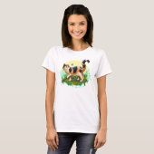 Fluffy Calico Cat met Butterfly T-shirt (Voorkant volledig)