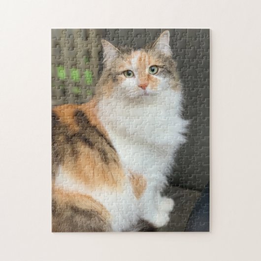 Fluffy Calico Kitty Cat Legpuzzel (Verticaal)