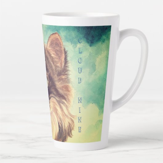 Fluffy Cat Cloud Nine Latte Mok (Rechts)