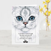 Fluffy Cat Face Illustratie met compact Kaart (Gele Bloem)