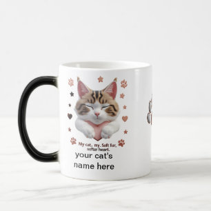 Fluffy Cat Heart Mok - Morphing Magic Cup