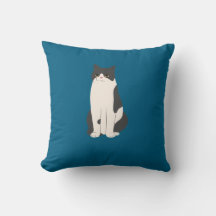 Fluffy Cat Pillow Blauwgroen