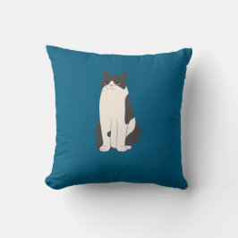 Fluffy Cat Pillow Blauwgroen Kussen