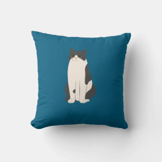 Fluffy Cat Pillow Blauwgroen Kussen