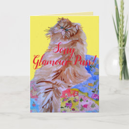 Fluffy Cat Quilt Glamour-Puss Sorry Kaart