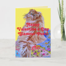 Fluffy Cat & Quilt Glamour-Puss Valentijnsdag