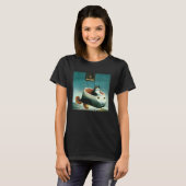 Fluffy Cat Riding An Airplane Science Fiction Unca T-shirt (Voorkant volledig)