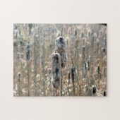 Fluffy Cattails in de Natuur van de lente Legpuzzel (Horizontaal)