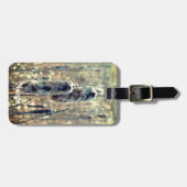 Fluffy Cattails in de Natuur van het voorjaar gepe Bagagelabel (Voorkant horizontaal)