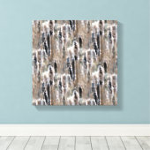 Fluffy Cattails Vermenigvuldigde Natuur Canvas Afdruk (Insitu (Houten vloer))