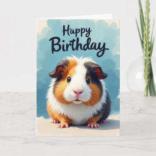 Fluffy Cavia Verjaardagskaart Kaart