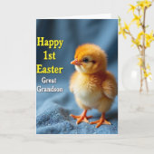 Fluffy Chick Easter Greeting Card Kaart (Gele Bloem)