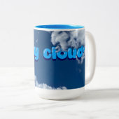 Fluffy cloud-mok tweekleurige koffiemok (Voorkant rechts)