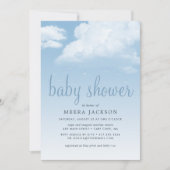 Fluffy Cloud Raindrops Baby shower Kaart (Voorkant)