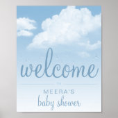 Fluffy Cloud Raindrops Welkom Poster (Voorkant)