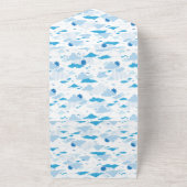 Fluffy Cloud Sunny White Sky Patroon All In One Uitnodiging (Buitenkant)