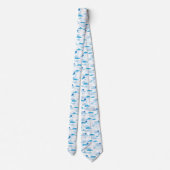 Fluffy Cloud Sunny White Sky Patroon Stropdas (Achterkant)