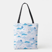 Fluffy Cloud Sunny White Sky Patroon Tote Bag (Achterkant)