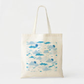 Fluffy Cloud Sunny White Sky Patroon Tote Bag (Voorkant)