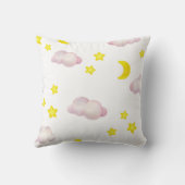 Fluffy Clouds and Stars Monogram Sierkussen (Achterkant)