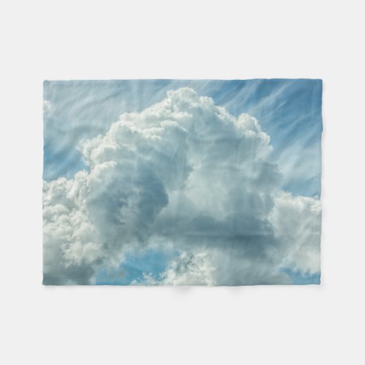 Fluffy Clouds Blue Fleece Blanket (Voorkant (Horizontaal))