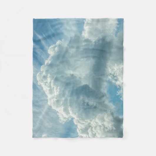 Fluffy Clouds Blue Fleece Blanket (Voorkant)