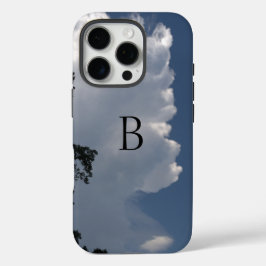 Fluffy Clouds Blue Sky Monogram iPhone 16 Pro Hoesje