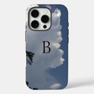 Fluffy Clouds Blue Sky Monogram iPhone 16 Pro Hoesje