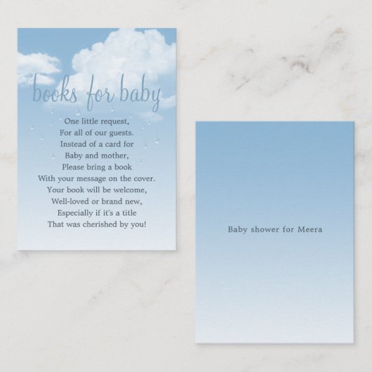 Fluffy Clouds Book Request Kaart Books for Baby (Voorkant / Achterkant)