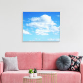 Fluffy Clouds en Blue Sky Canvas Afdruk (Insitu (Woonkamer))