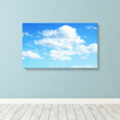 Fluffy Clouds en Blue Sky Canvas Afdruk (Insitu (Houten vloer))