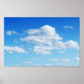 Fluffy Clouds en Blue Sky Poster (Voorkant)