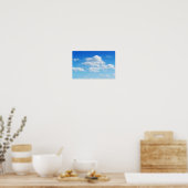Fluffy Clouds en Blue Sky Poster (Keuken)