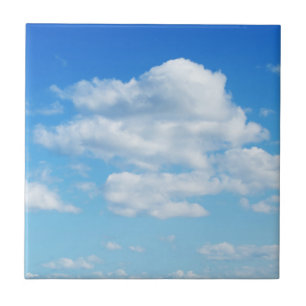 Fluffy Clouds en Blue Sky Tegeltje