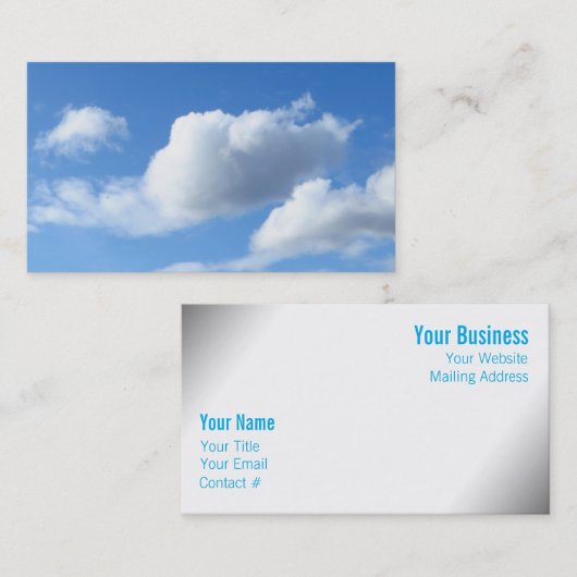 Fluffy Clouds in een blauwe hemel Visitekaartje (Voorkant / Achterkant)