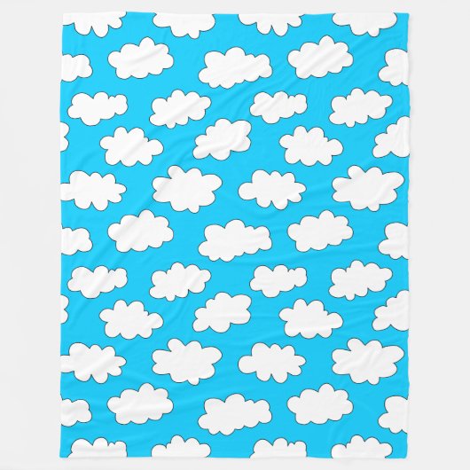 Fluffy Clouds-patroon Fleece Deken (Voorkant)