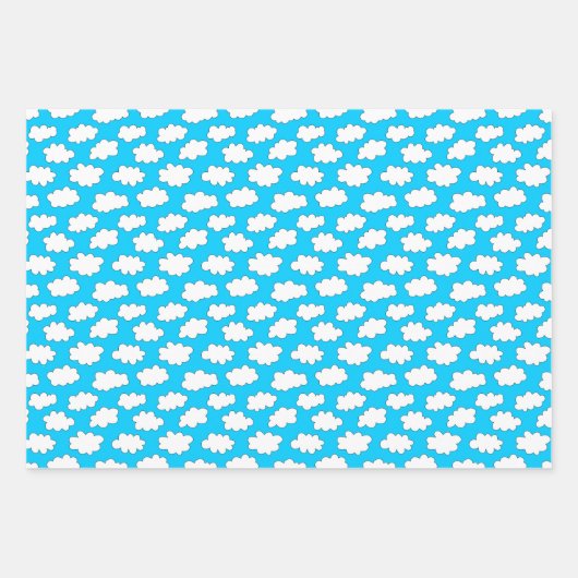 Fluffy Clouds-patroon Inpakpapier Vel (Voorkant 3)