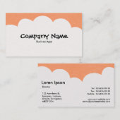 Fluffy Clouds - Perzikkleurig Visitekaartje (Voorkant / Achterkant)