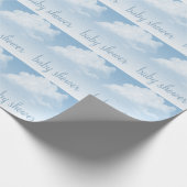 Fluffy Clouds Raindrops Baby shower Cadeaupapier (Hoek)
